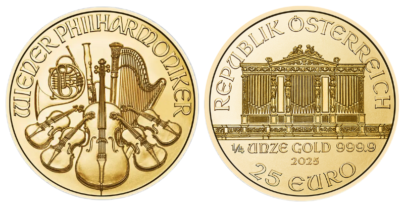 Zlatá investiční mince Wiener Philharmoniker 1/4 Oz